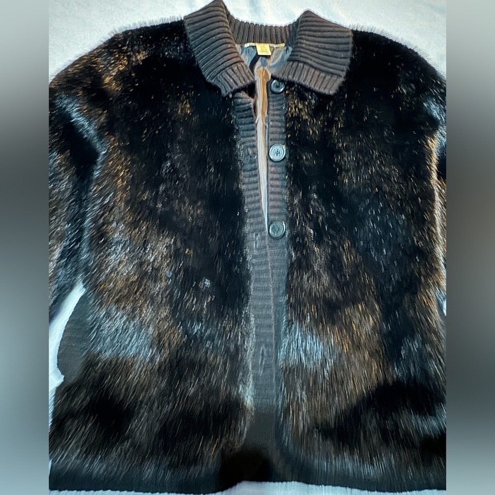 Vintage Split Black Bunny fur Coat